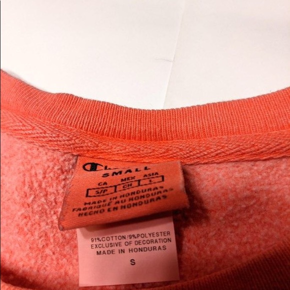 Champion Coral Crew Neck Cotton Blend Pullover Sweater. Size Small - Picture 7 of 10